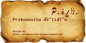 Prikosovits Éliás névjegykártya